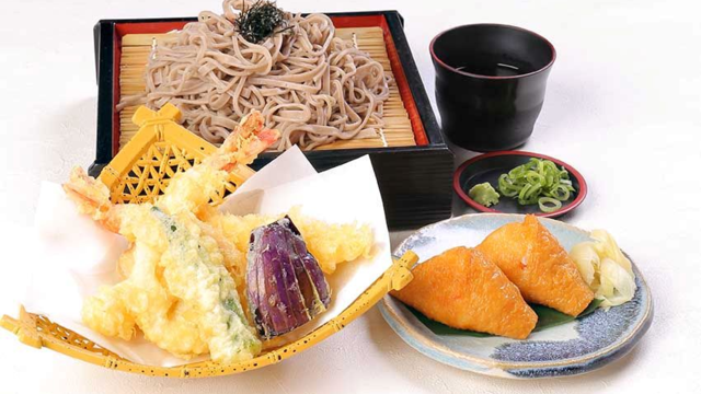 天ざる蕎麦【うどん】と稲荷寿司